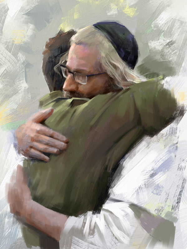 Achdus Hug Art Print