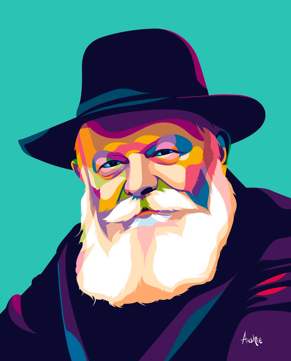 Lubavitcher Rebbe; R' Menachem Mendel Pop Art Print