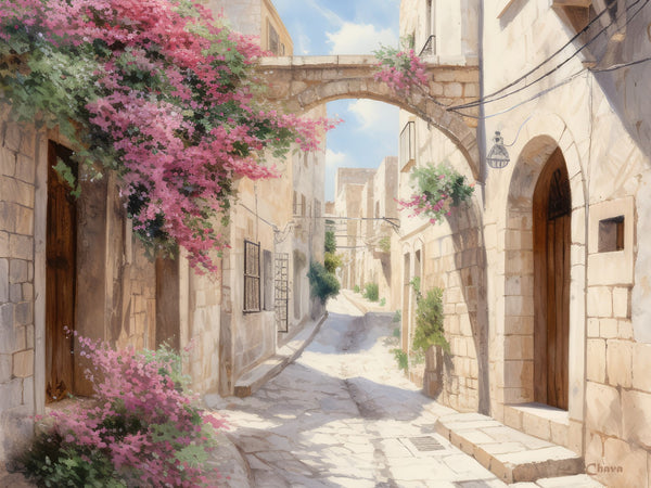 Old City Alley Watercolor Print