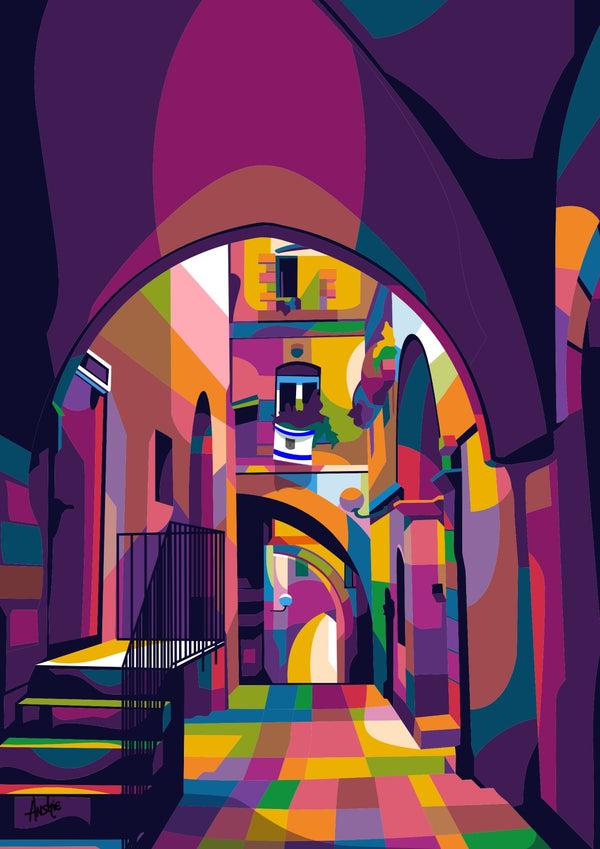 Old City Walkway 2 Pop Art Print